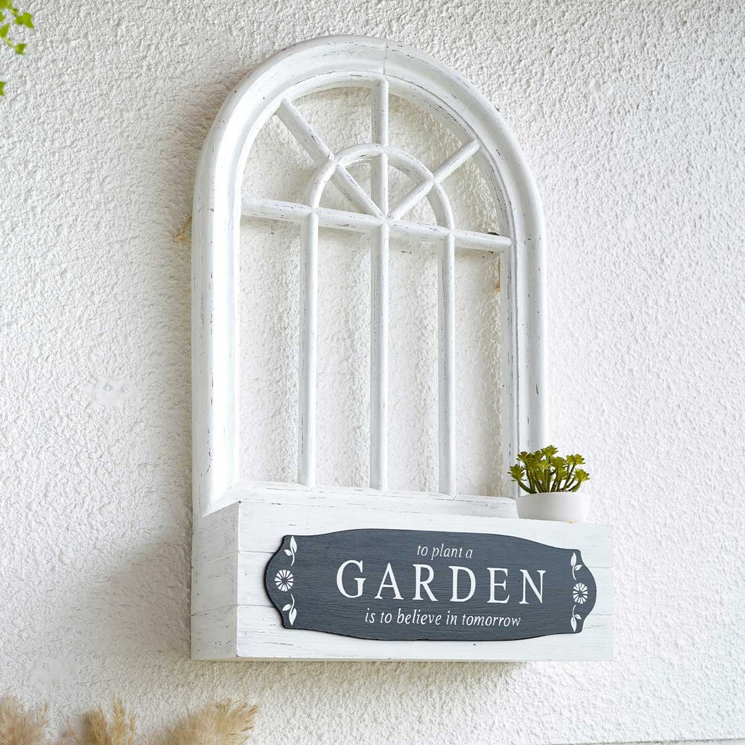 Handmade Garden Elysian Arched Wooden Frame With Shelf