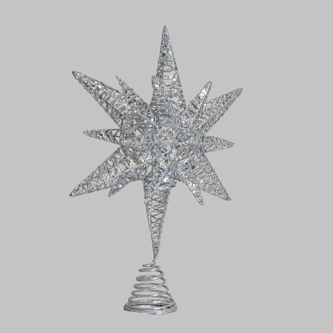 Ornativity Silver Metal Christmas Tree Star Topper For Christmas Tree Decoration