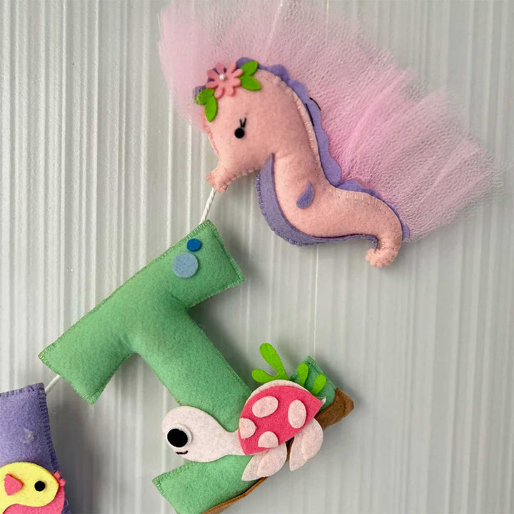 Personalized Pink Mermaid Felt Bunting / Garland For Kids