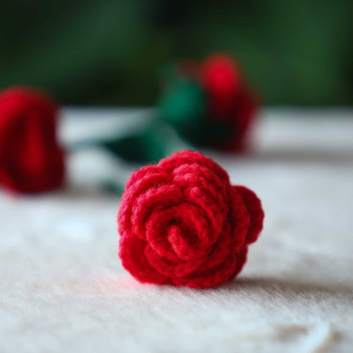 Handmade Crochet Rose Flower | Set Of 2