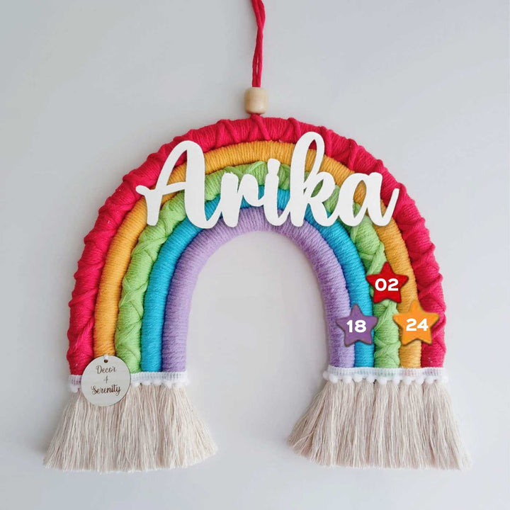 Macrame Rainbow Personalized Kids' Nameplate