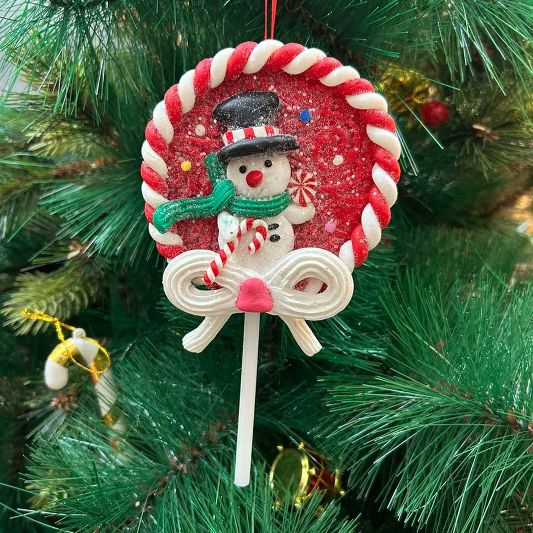 Handmade Snow Lolly Clay Ornaments For Christmas Tree Decoration