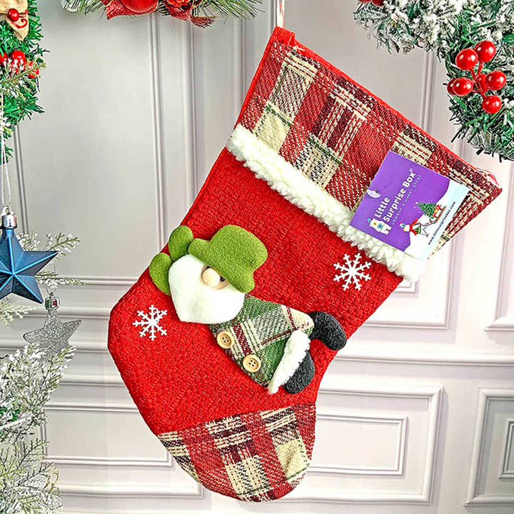 Handmade Flying Santa Woolen Stockings For Christmas Decoration