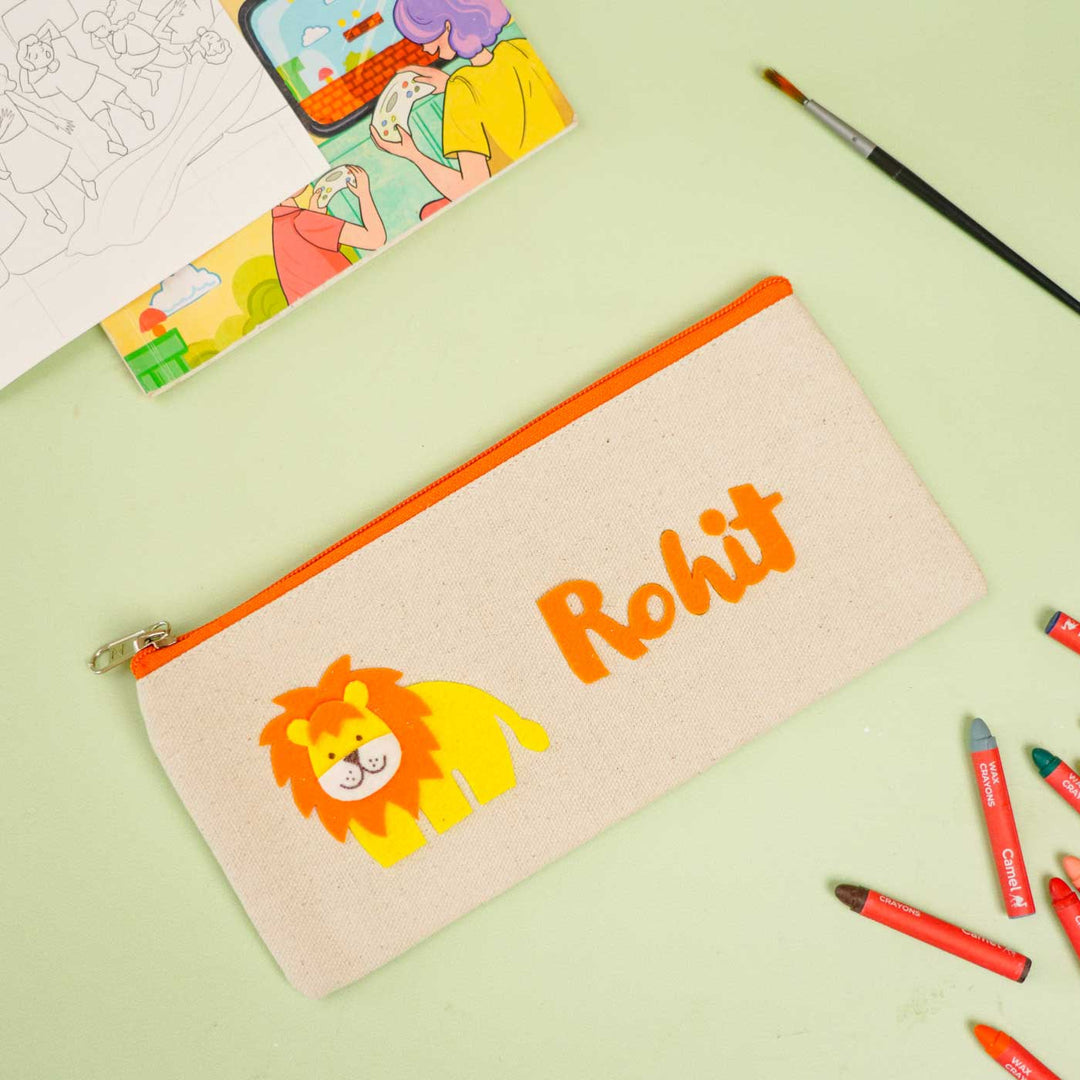 Personalized Lion Theme Stationary Pouch