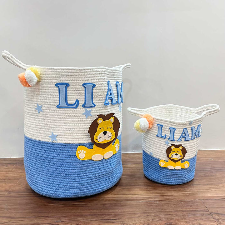 Personalized Handmade Cuddle Cub Jute Basket For Kids