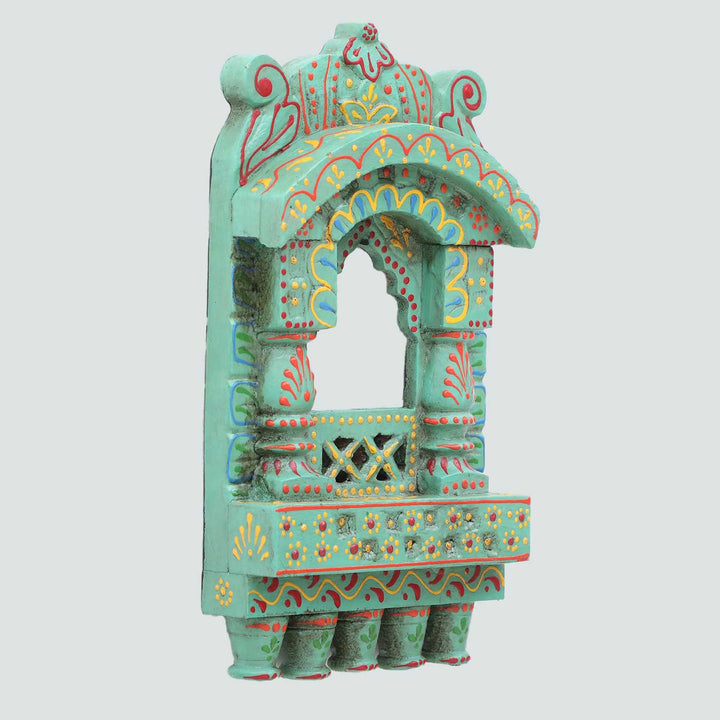 Handmade Traditional Sea Green Jharokha Wooden Jharokha