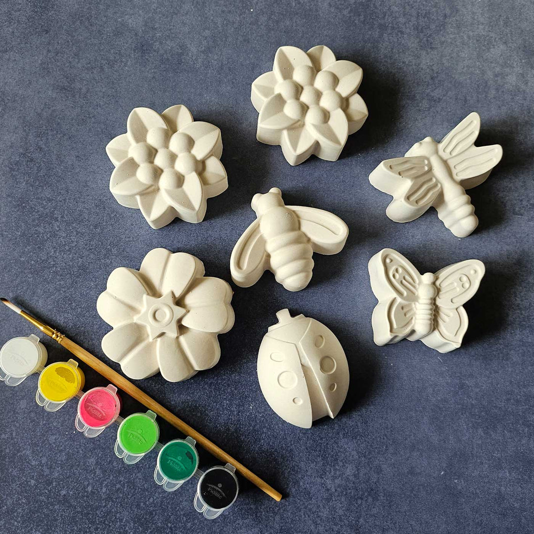 Assorted Ready to Paint Garden Theme Clay Diy Kit