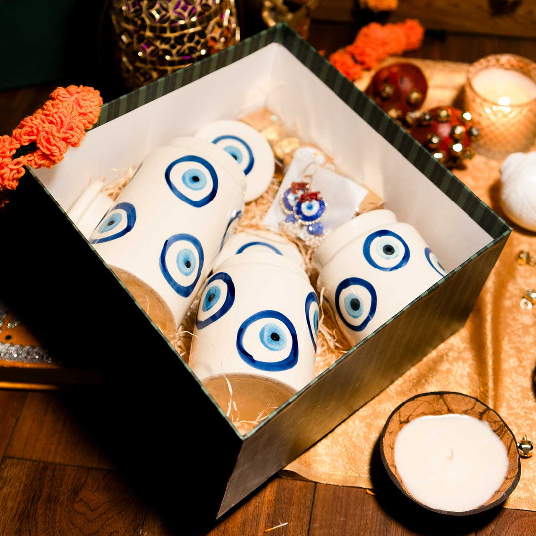 Premium Evil Eye Blessing Ceramic Gift Hamper | Set Of 5