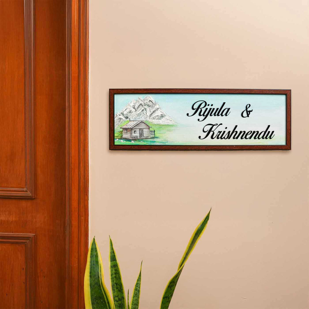 Personalized Sweet Home Theme Mdf Wood Name Plate