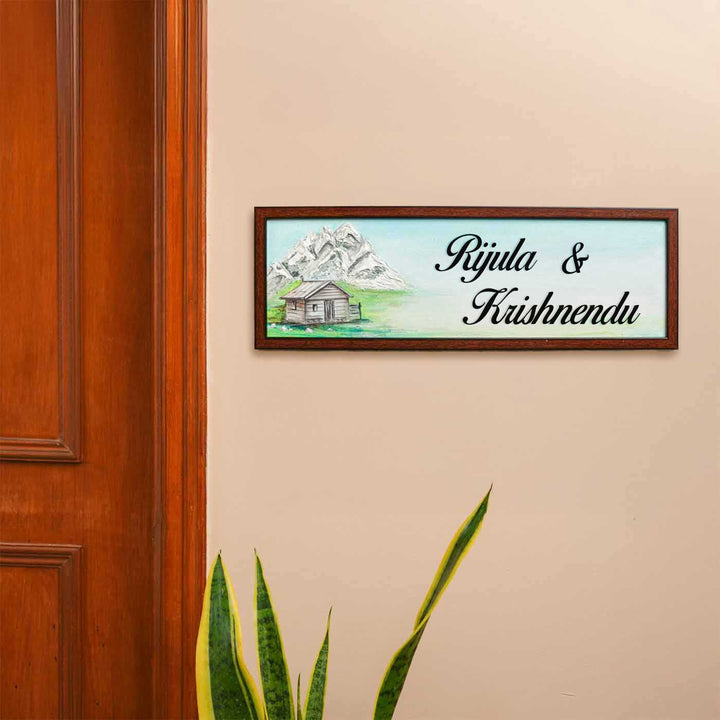 Personalized Sweet Home Theme Mdf Wood Name Plate