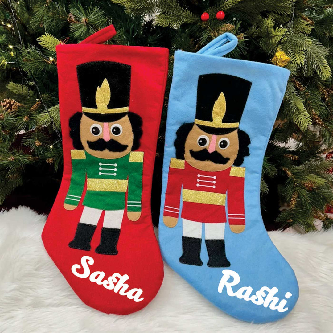 Personalized 17 Inch Large Nutcracker Felt Stockings For Christmas Decoration