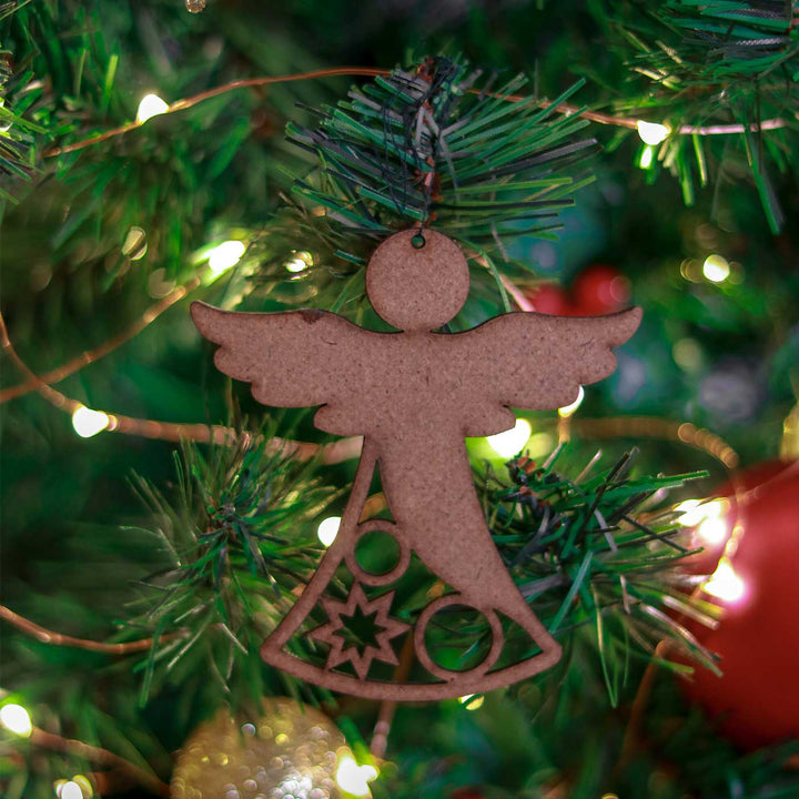 Handmade 3D Laser Cut Wooden Ornaments For Christmas Tree Decoration | Set Of 5