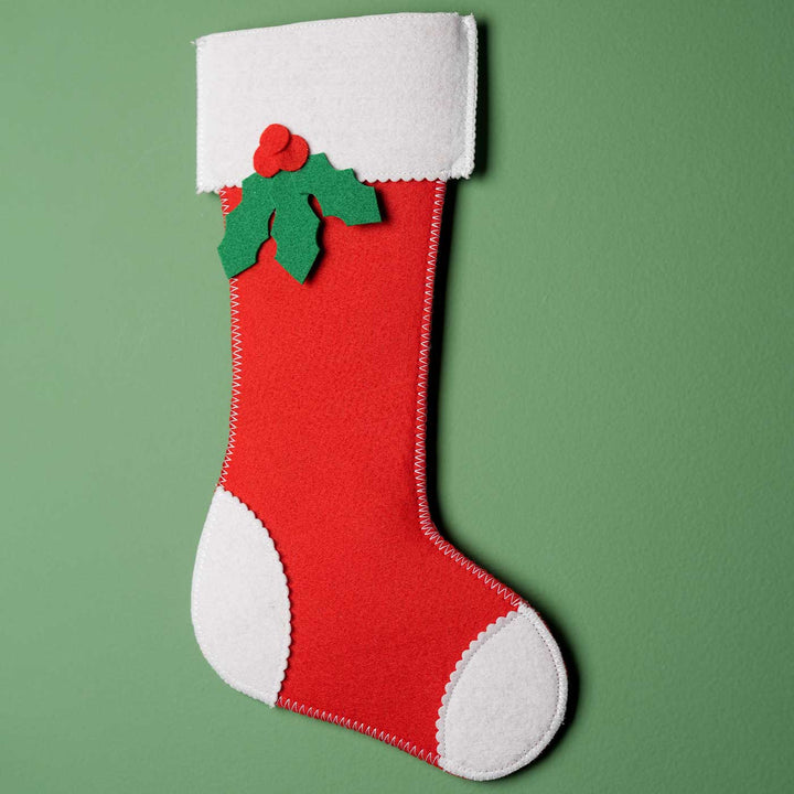 Handmade Red Felt Stockings For Christmas Decoration