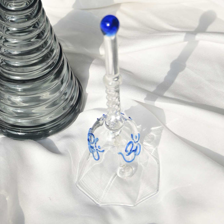 Handmade Blue Ringing Glass Bell | 5.9 inch