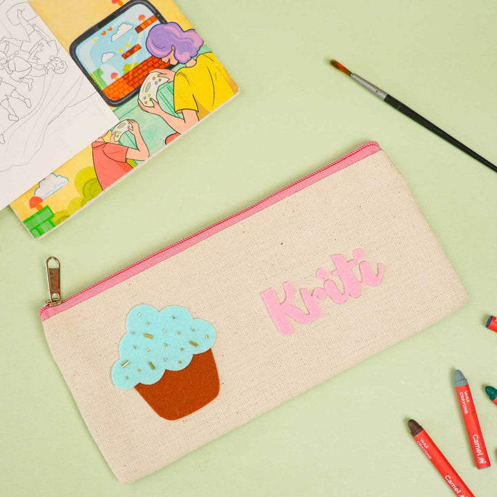 Personalized Cupcake Theme Stationary Pouch