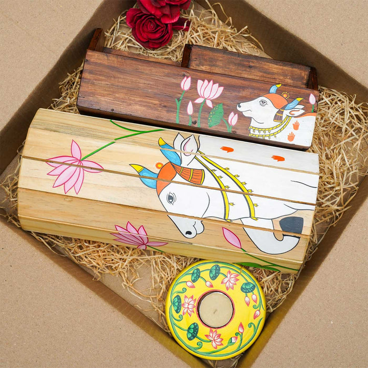 Handmade Pichwai Housewarming Gift Hamper | Set of 3