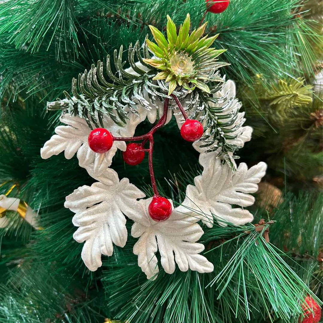 Handmade Shimmer Wreath Ornaments With Lights For Christmas Tree Decoration