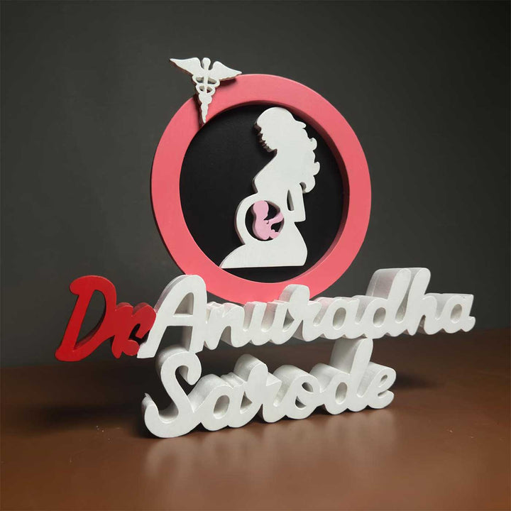 Personalized Gynaecologist MDF Wood Desk Name Plate