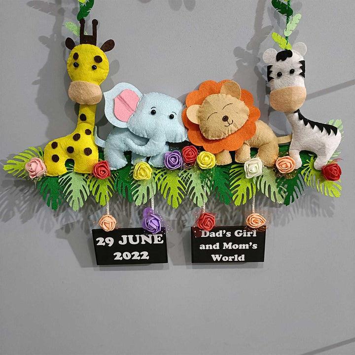 Personalized Handmade Animal Kingdom Felt Kids Name Plate