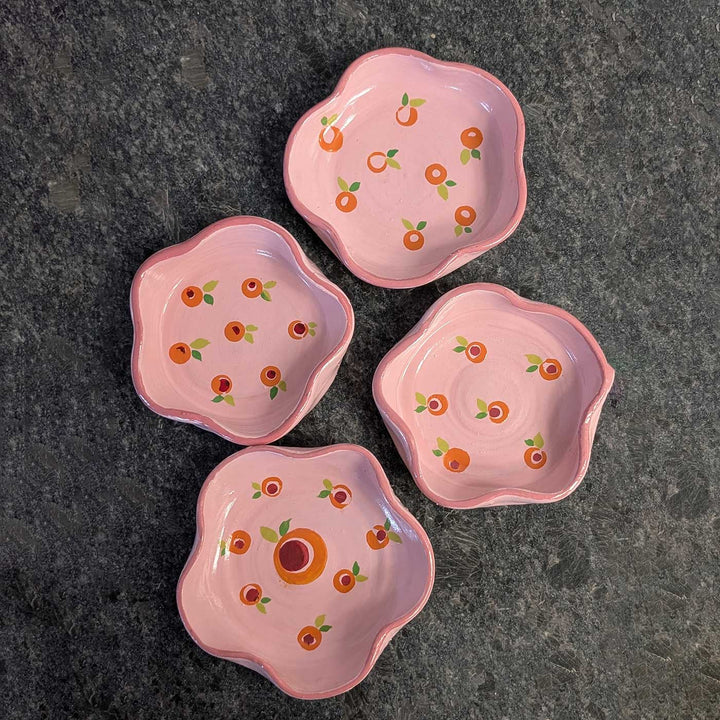 Hand-Painted Orange Theme Terracotta Trinket Tray