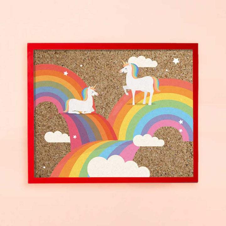 Handmade Above The Rainbows Wooden Pinboard For Kids