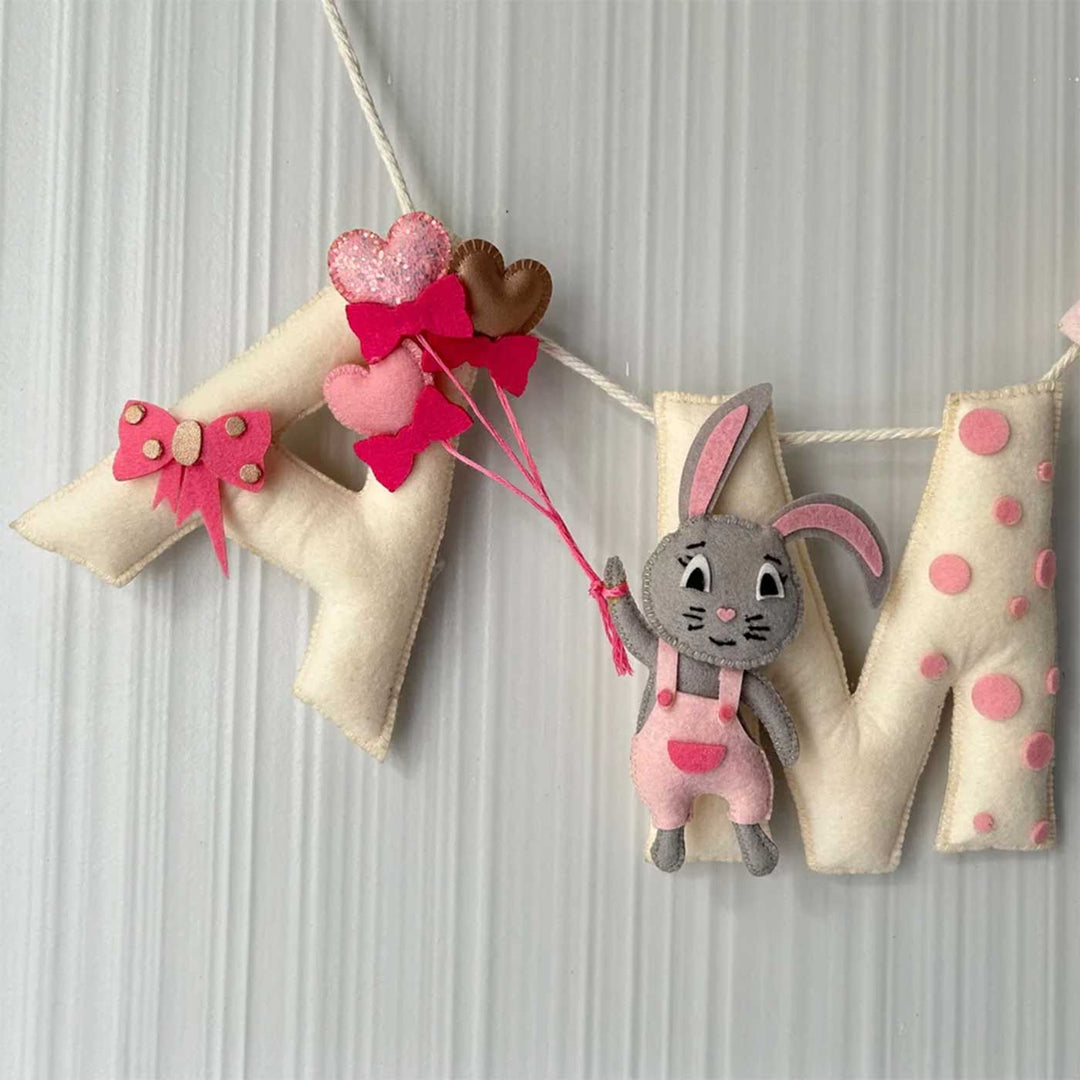 Personalized Daisy The Rabbit Felt Bunting / Garland For Kids