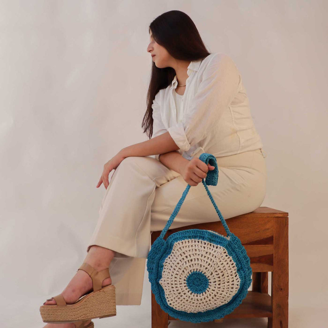 Handmade Crochet Mandala Shoulder Bag