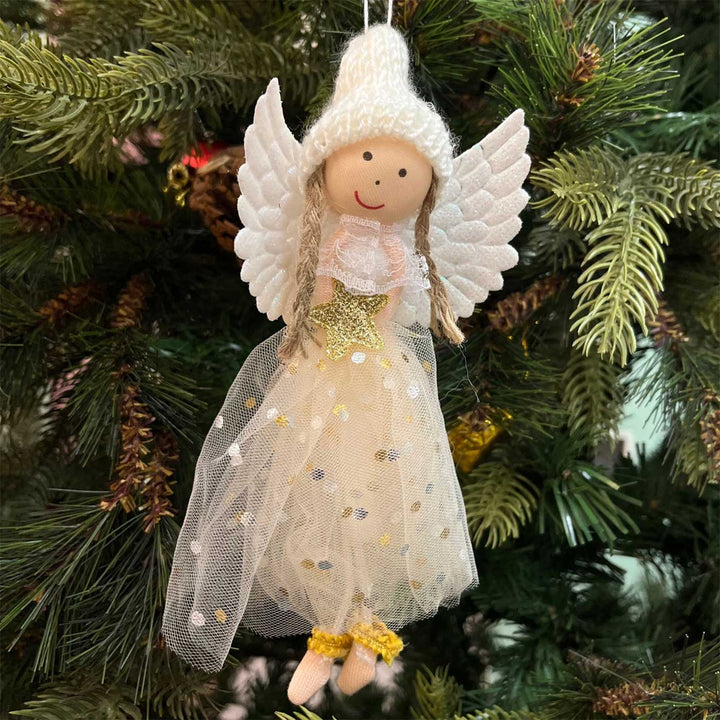 Handmade Soft Angel Wings Ornaments For Christmas Tree Decoration | Set Of 3