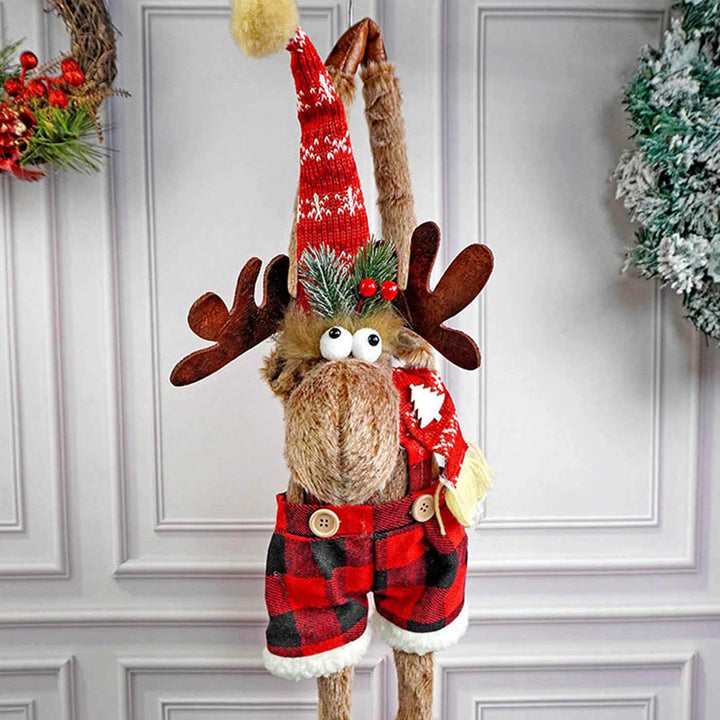 Striped Shorts Reindeer Door Hanger Woolen Decor For Christmas Table Decoration