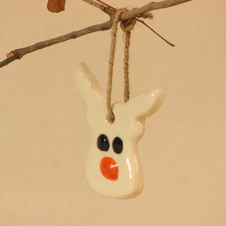 Handmade Ceramic Reindeer Ornaments For Christmas Tree Decoration | Set Of 5