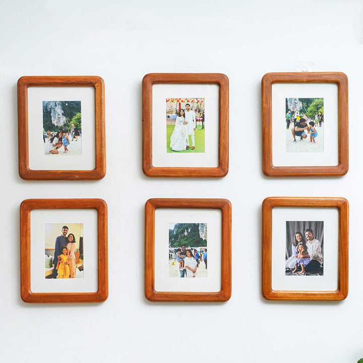 Handmade Colonial Wooden Photo Frame | Set of 6