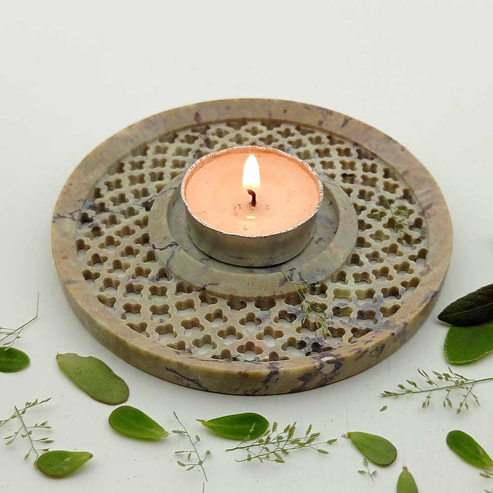 Handmade Multicolour Nima Solid Pattern Candle Holder