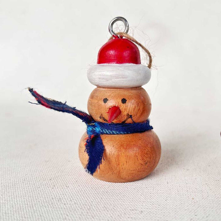 Handmade Snowman Wooden Ornament For Christmas Tree Decoration