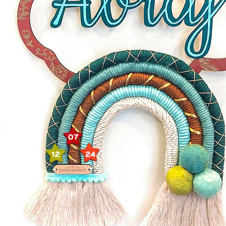 Macrame Cloud & Rainbow Personalized Kids' Nameplate