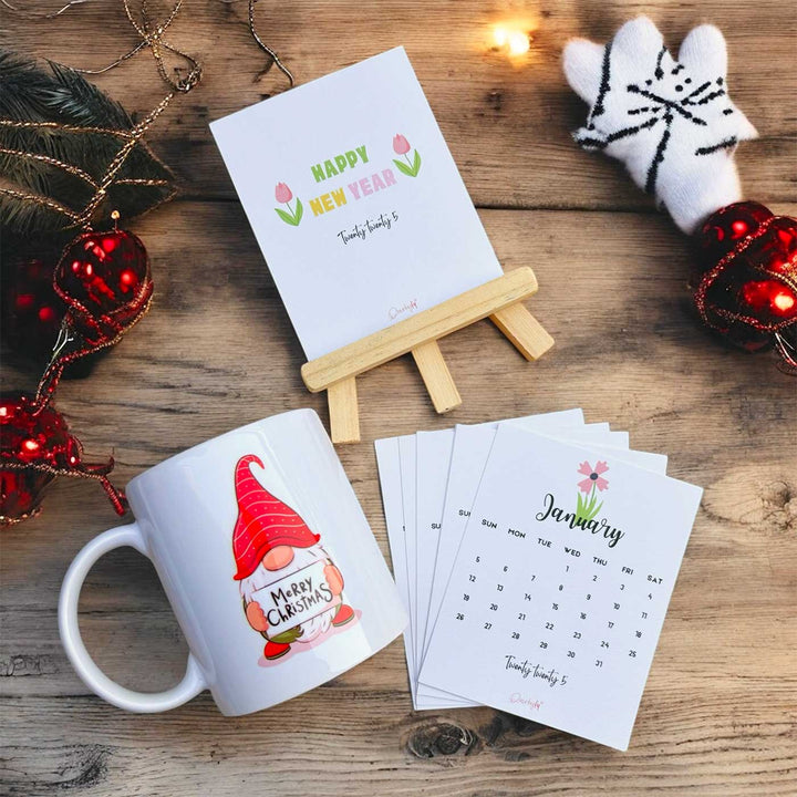 Holiday Cheer Mug & Calendar With Easel Hamper | Xmas Gifting Ideas