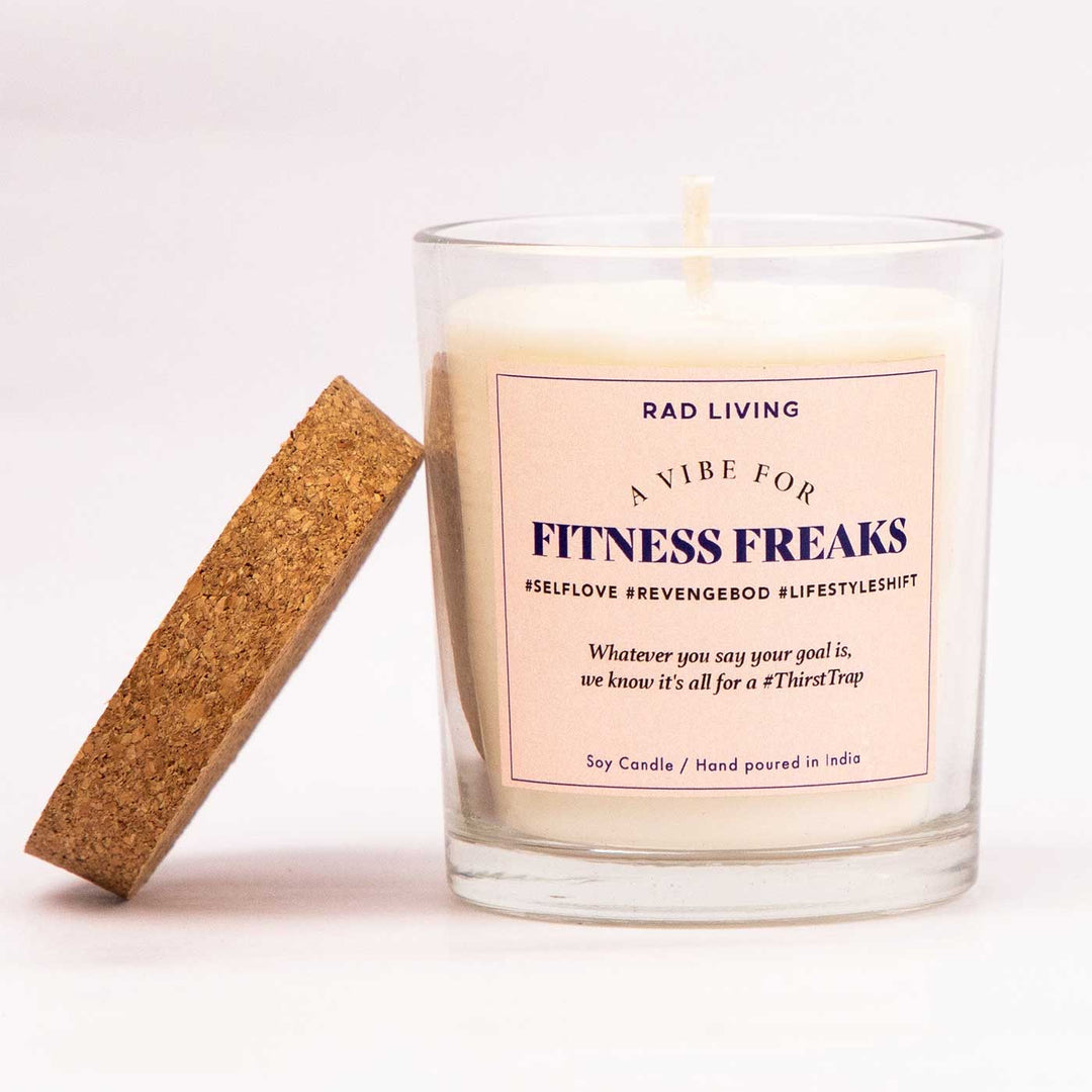 Hand Poured Fitness Freaks Cool Blue Scented Soy Wax Candle