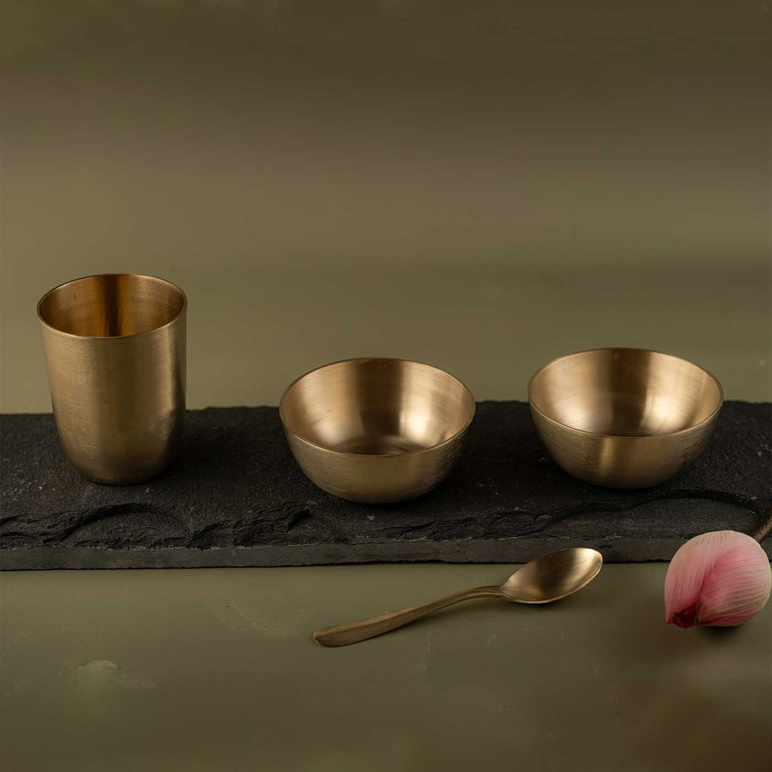 Handmade Sahej Brass Dinnerware  | Set Of 5