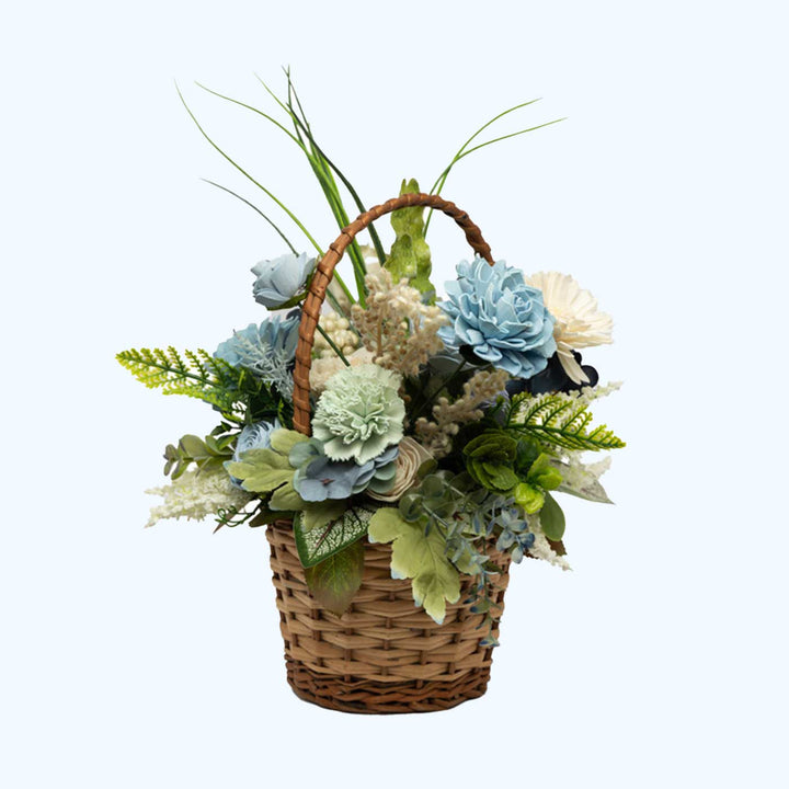 Handmade Aqua Bloom Shola Flower Centerpiece