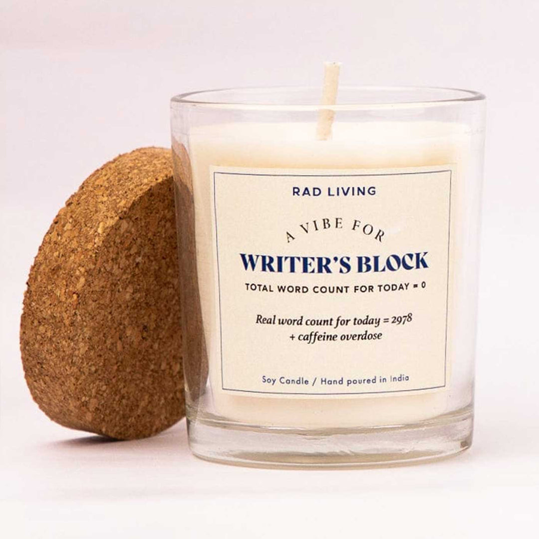 Hand Poured Writer'S Block Lavender Tobacco Scented Soy Wax Candle