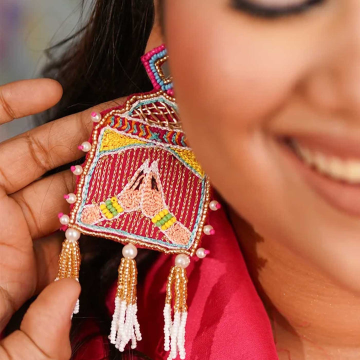 Handmade Baraati Beaded Earrings