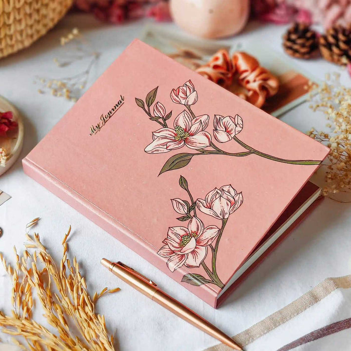 Handmade Magnolia Pink Ruled Journal | 100  Pages