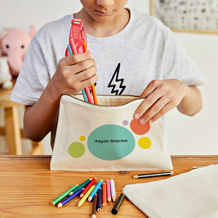 Personalized Zooboo Kids Theme Cotton Pencil Pouch