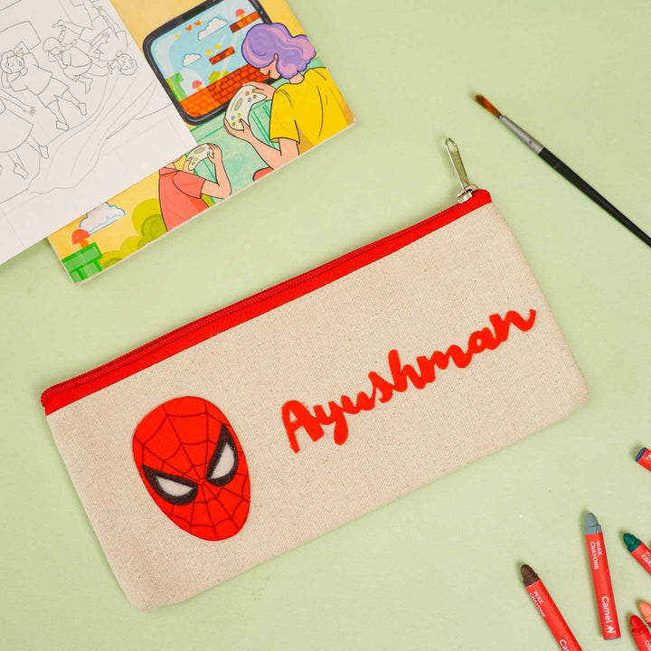 Personalized Spiderman Theme Stationary Pouch