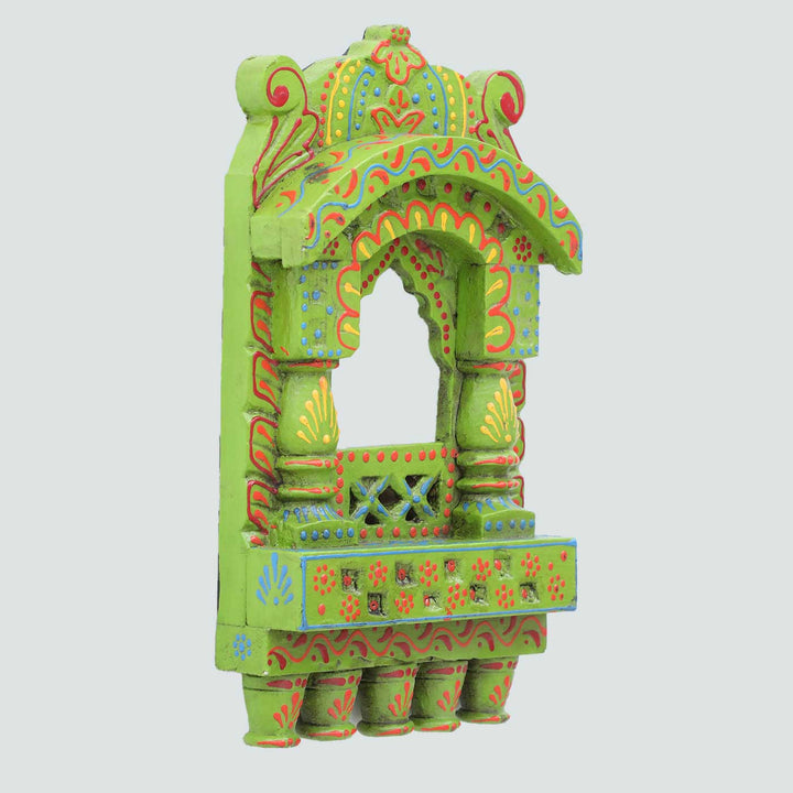 Handmade Traditional Green Wooden Jharokha