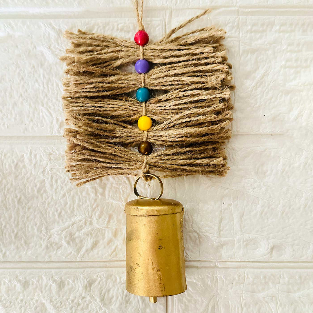 Multicolour Jute Tassel Hanging With Bell