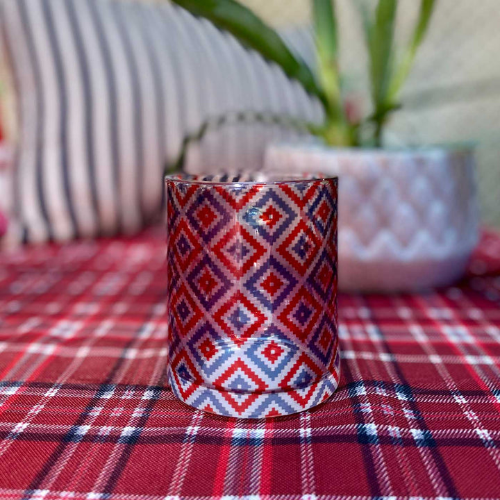 Handmade Aztec Printed Clear Borosil Glass Mugs | Xmas Gifting Ideas