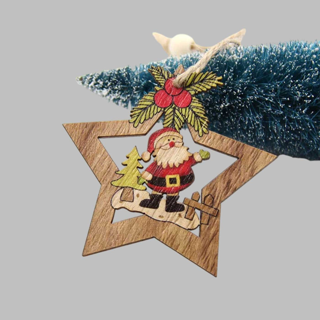 Handmade Timber Twinkle Star Wooden Ornaments For Christmas Tree Decoration | Set Of 4