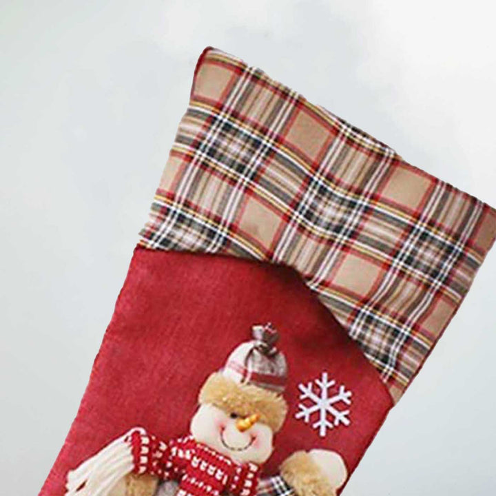 Handmade Red Olaf Cotton Stockings For Christmas Decoration