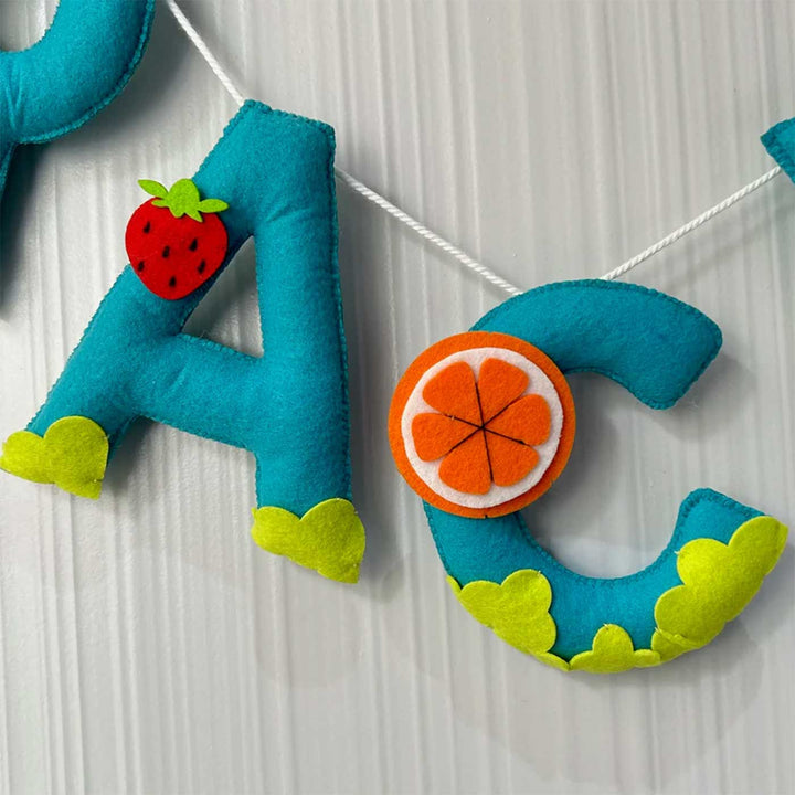 Personalized Tropical Fruits Felt Bunting / Garland For Kids