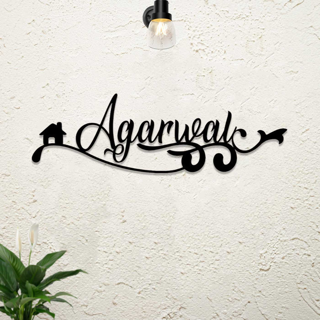 18 Inch | Personalized Aesthetic Swirls Laser Cut Metal Name Plate